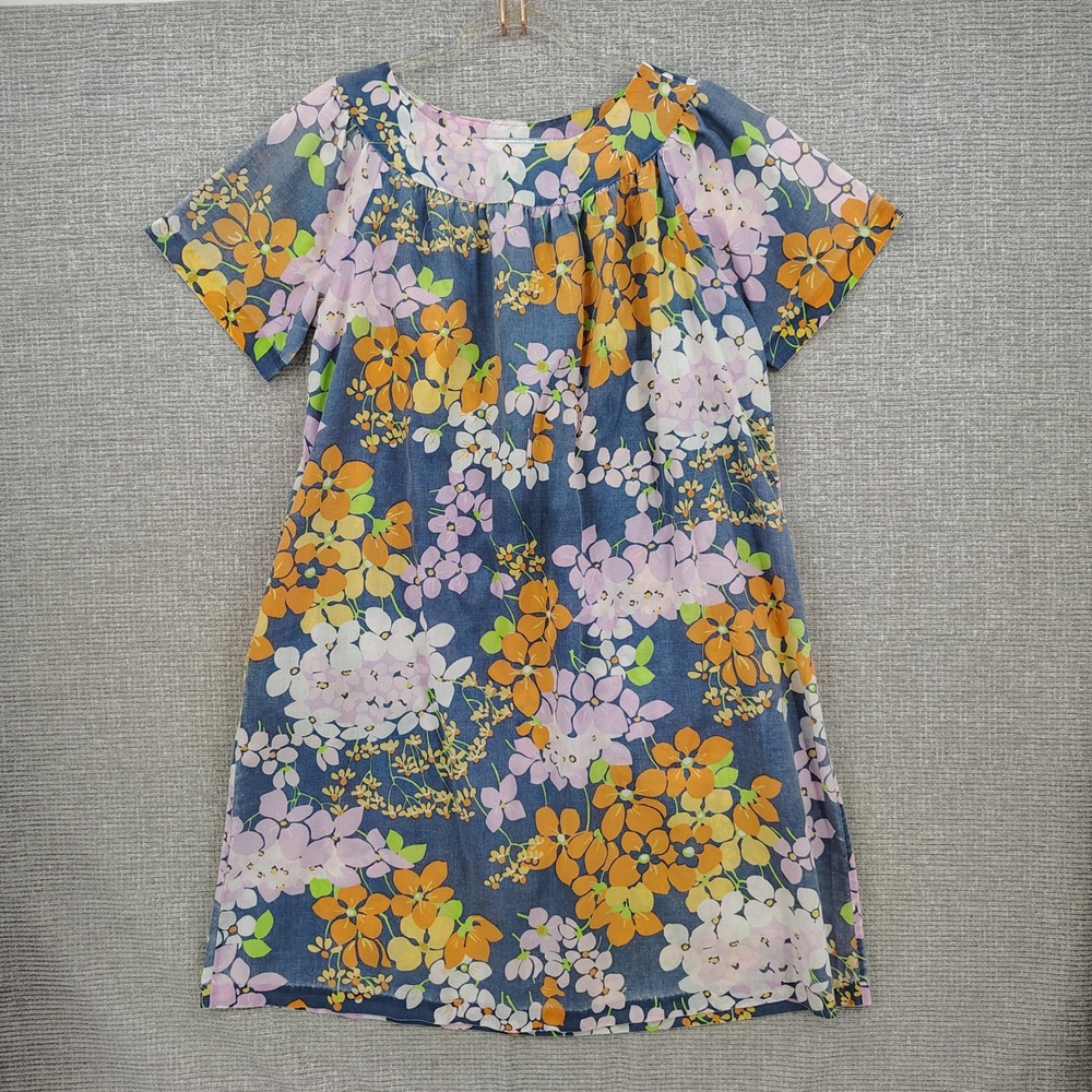 Vintage Sears Floral Shift Dress Women Medium Floral Flowy Cottage Boho